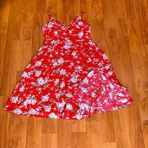 Sun Dress Lulu's Red Spaghetti Strap Midi Sundress